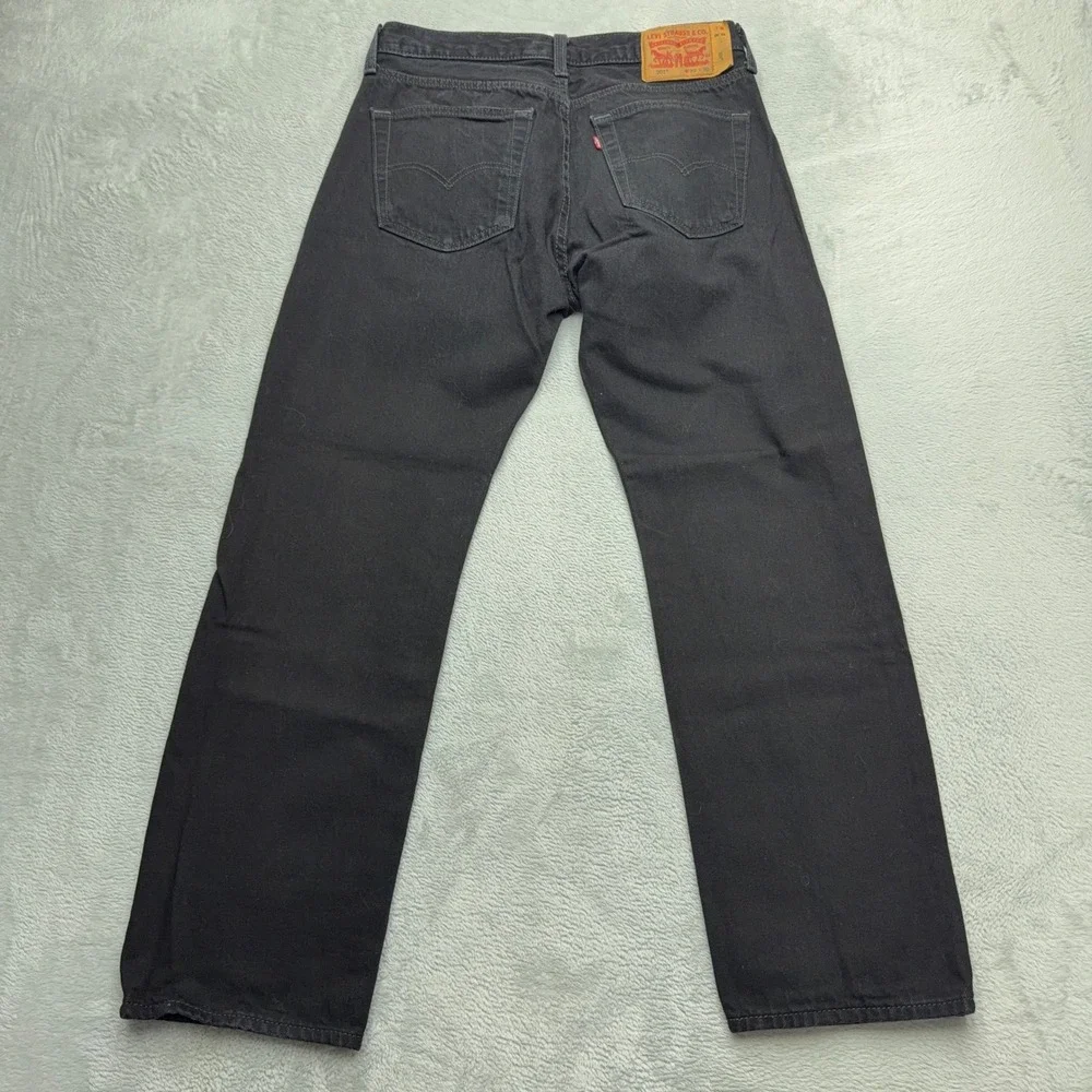 Levi's Jeans Mens 32x30 Black 501 Original Fit Straight Leg Button Fly Denim